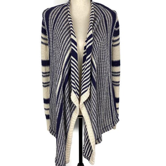Lucky Brand Cardigan Sweater Open Front Knit Striped 7w51170 Womens Sz XS - Picture 8 of 13
